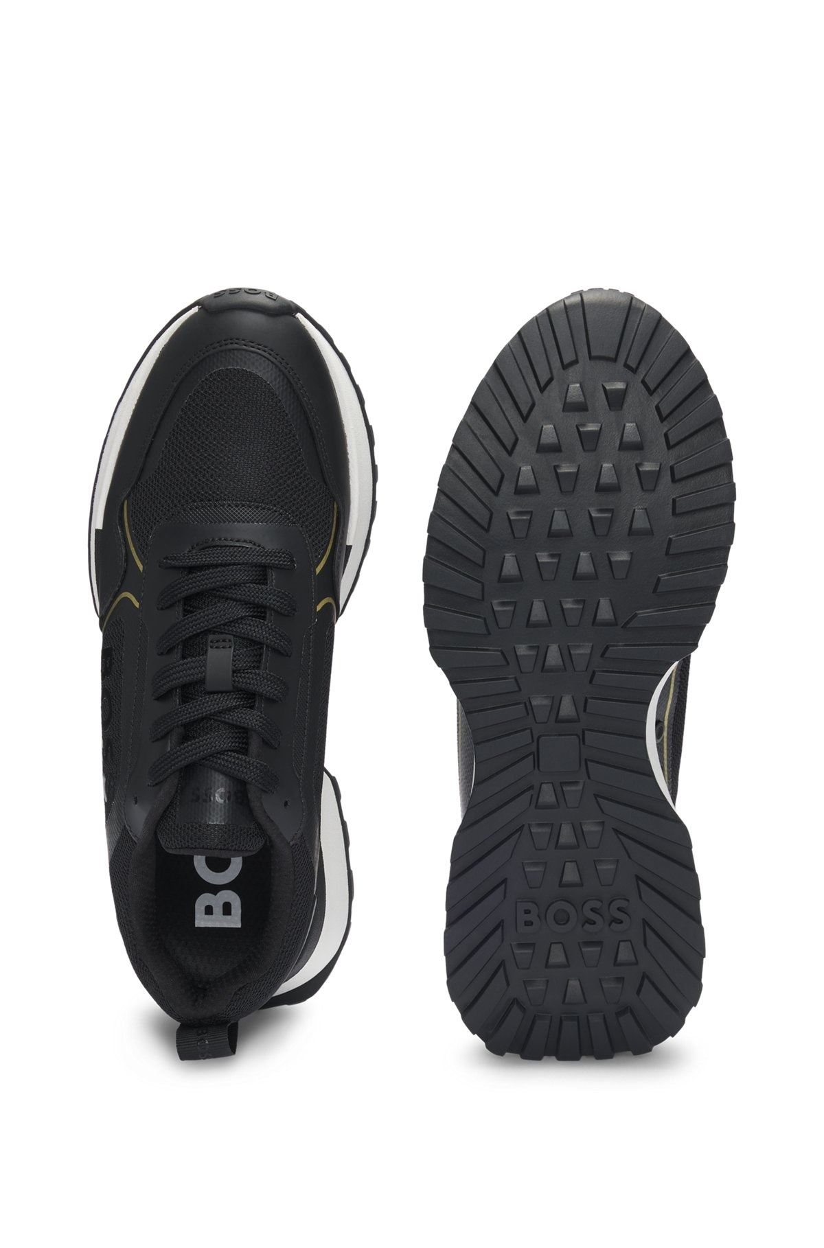 MIXED-MATERIAL TRAINERS WITH LARGE SIDE-PANEL LOGO - 4