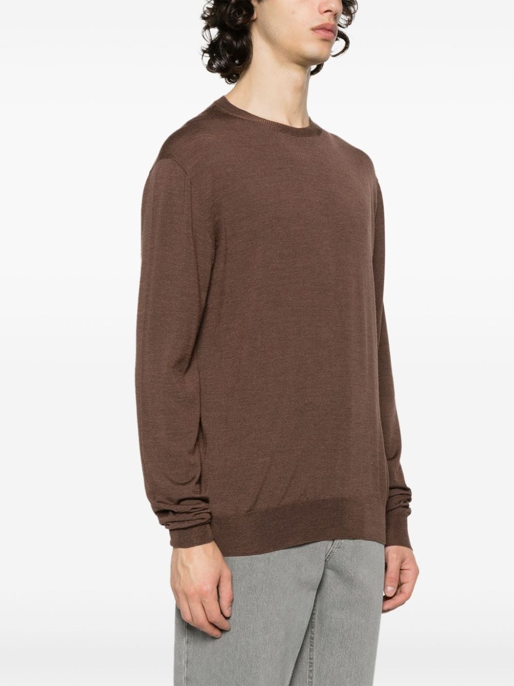 crew neck wool-blend jumper - 3