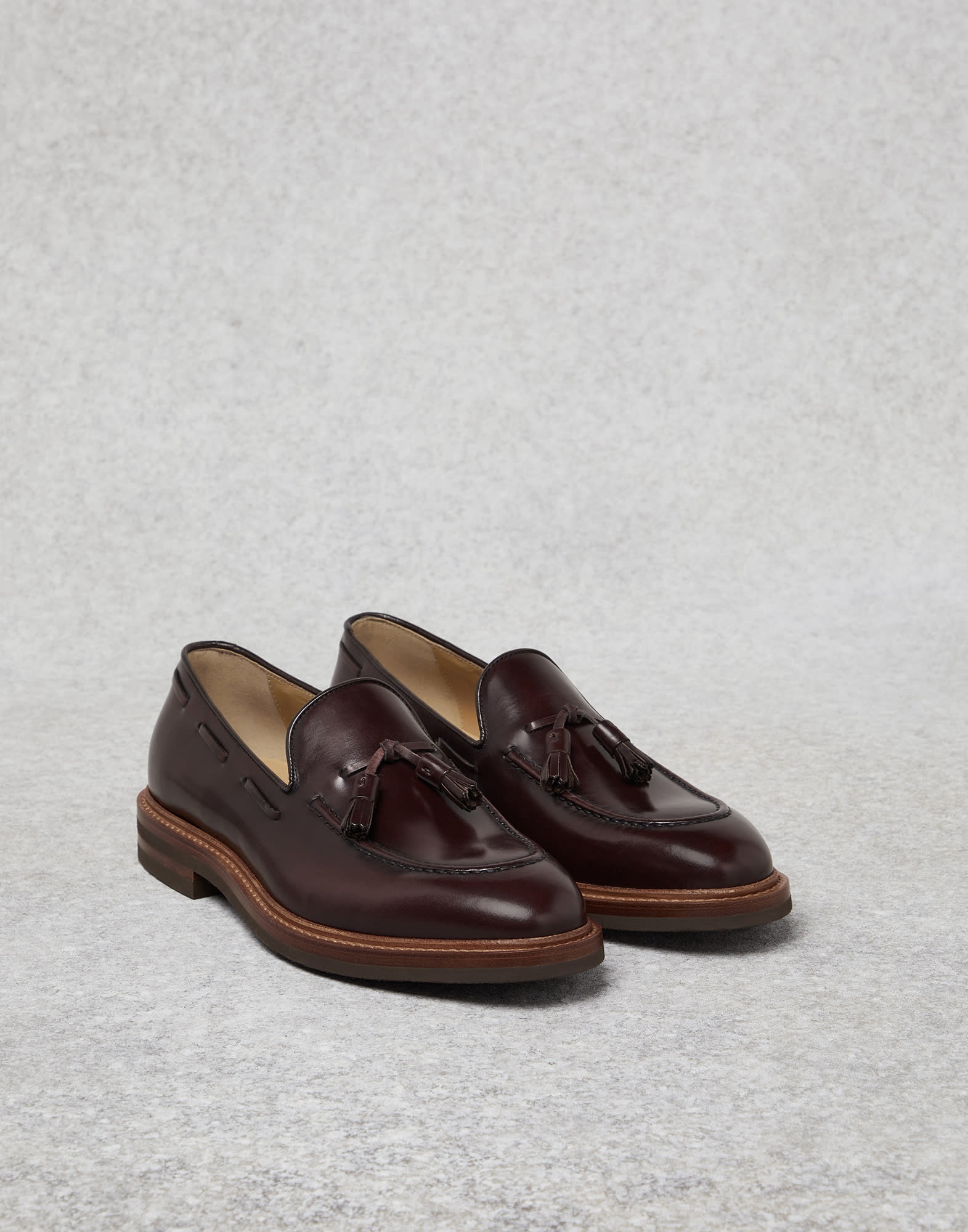 Shaded calfskin loafers with tassels - 1