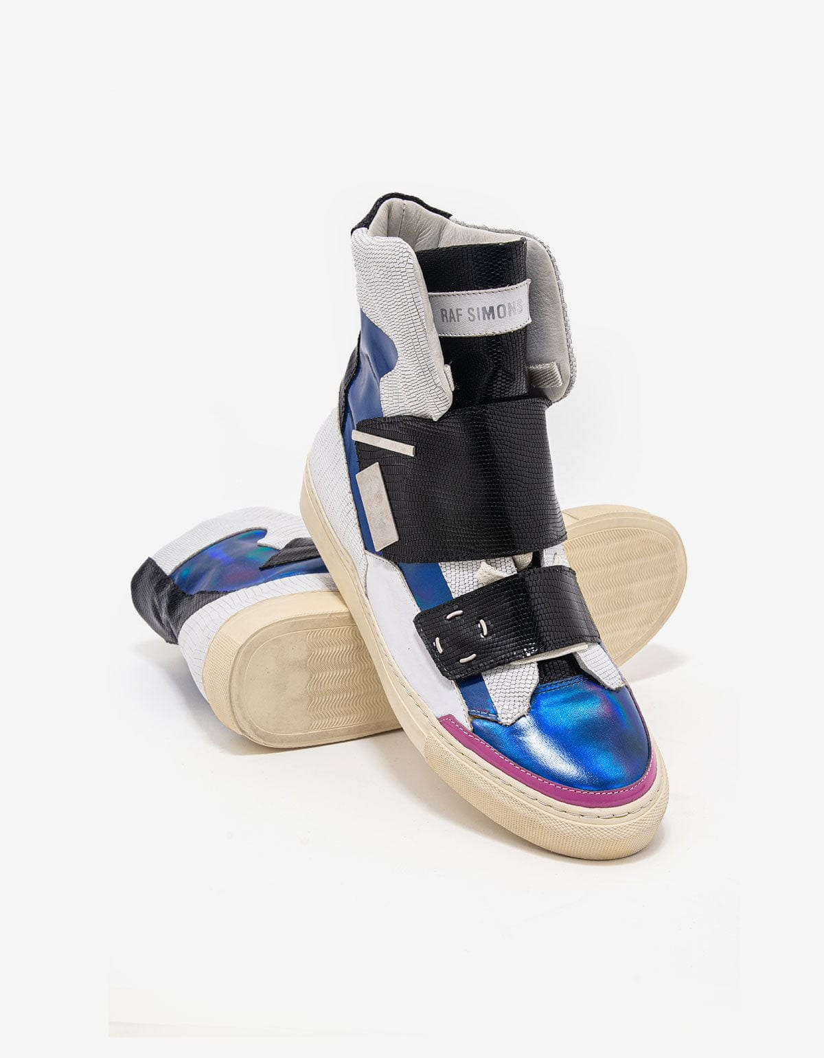 Raf Simons White Metallic High Top Trainers - SS14 - 6