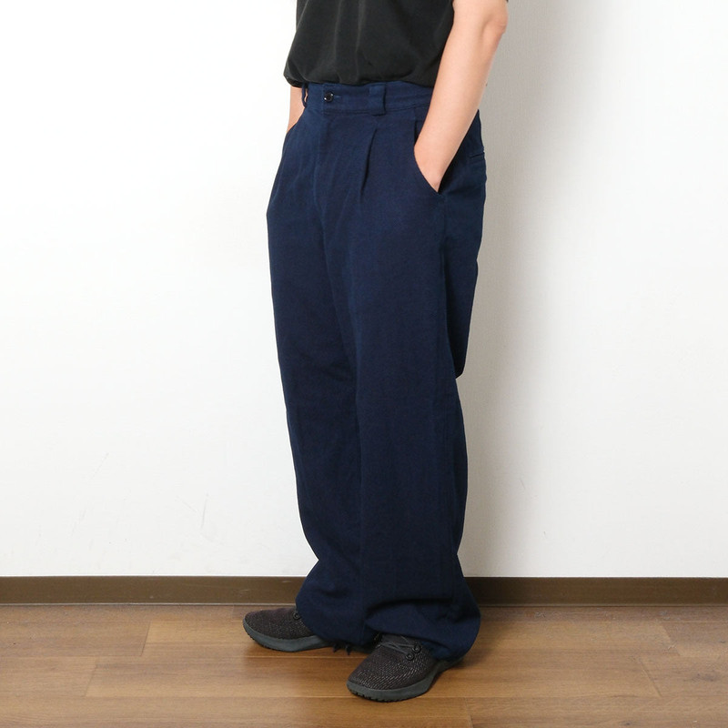 BLUE BLUE JAPAN - Honai Nijuori-Sashiko Tuck Wide Pants - 1020598 4