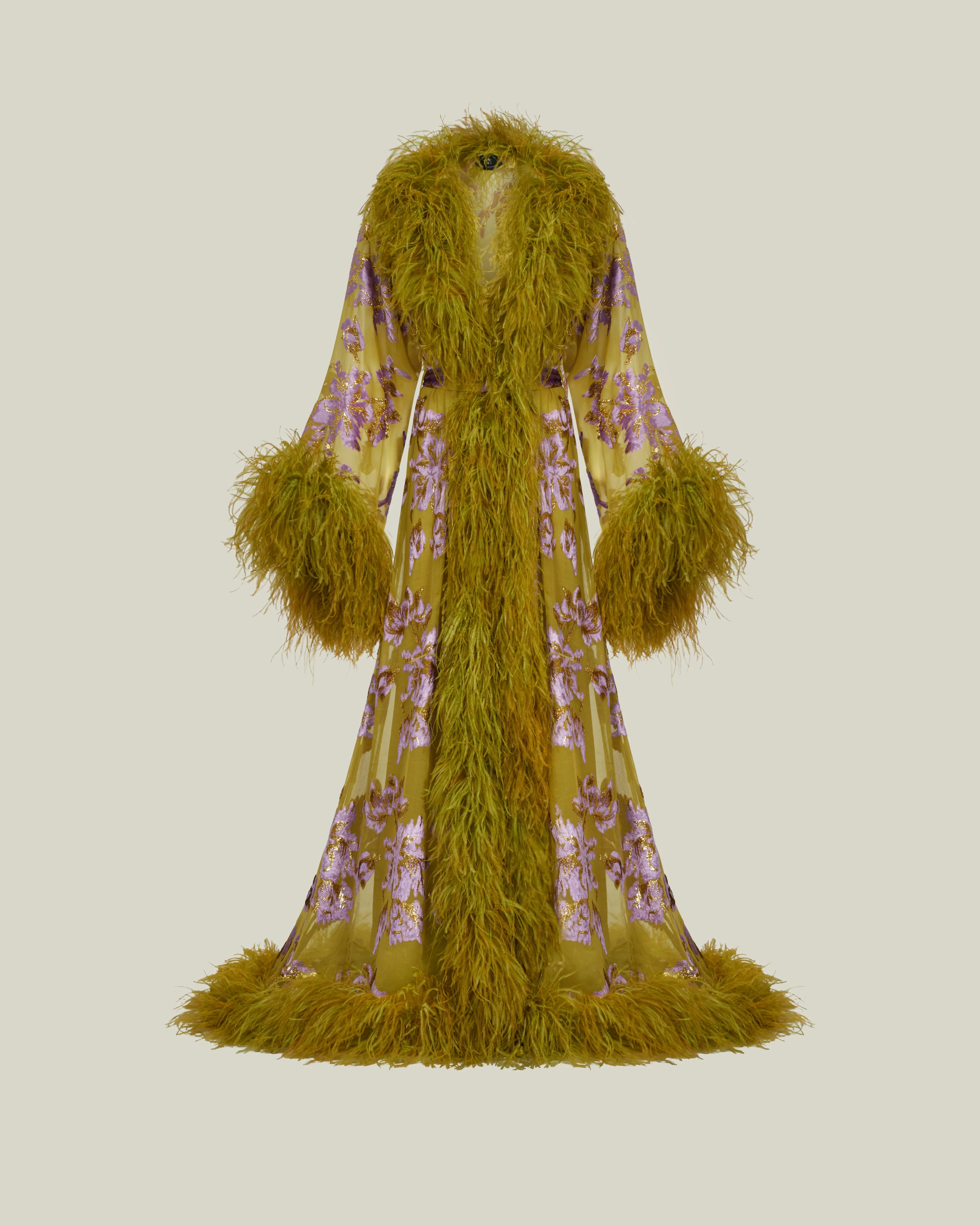 Melendo Robe in Lavender & Gold Kiwi - 1