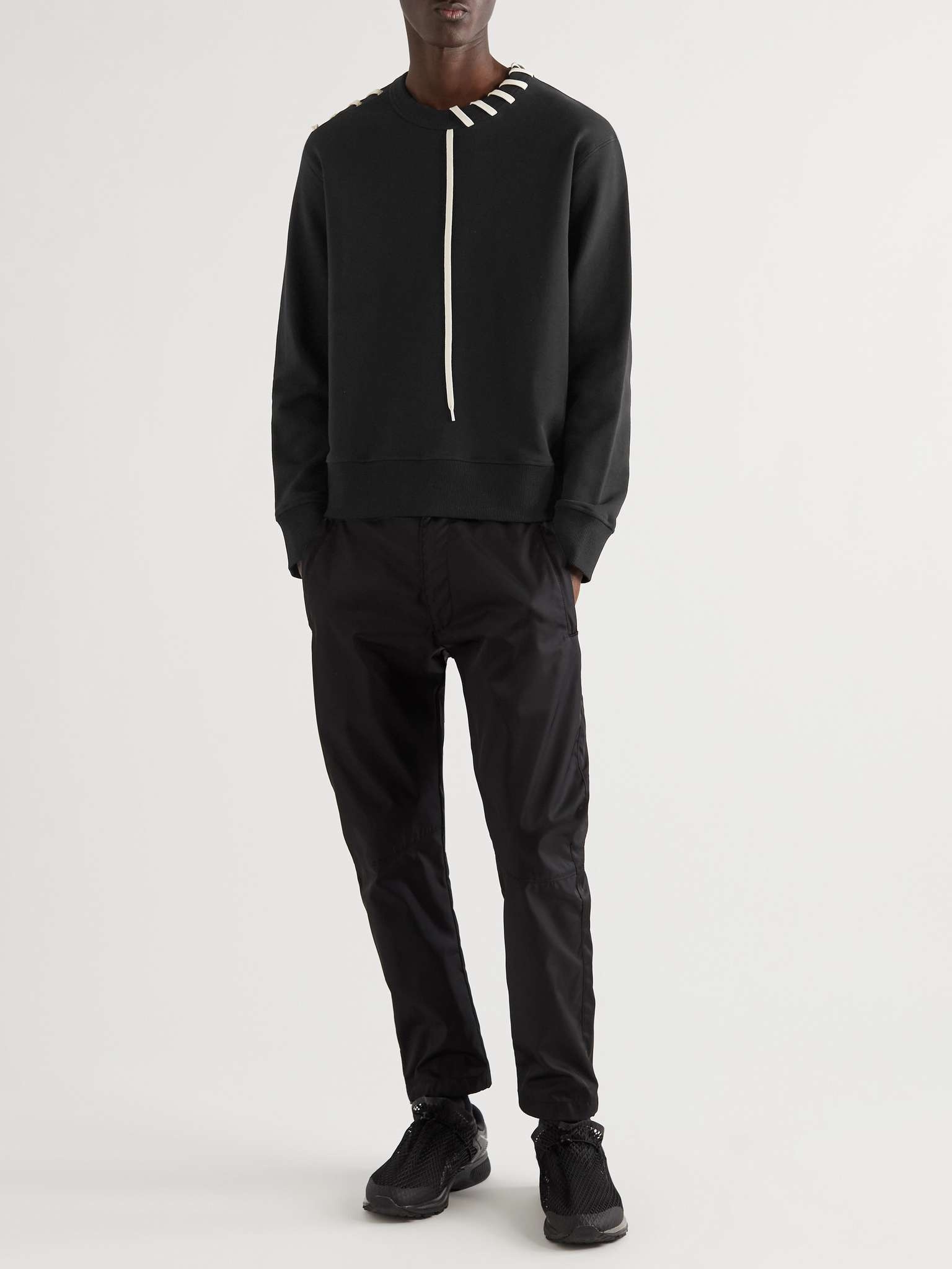 Slim-Fit Lace-Detailed Cotton-Jersey Sweatshirt - 2