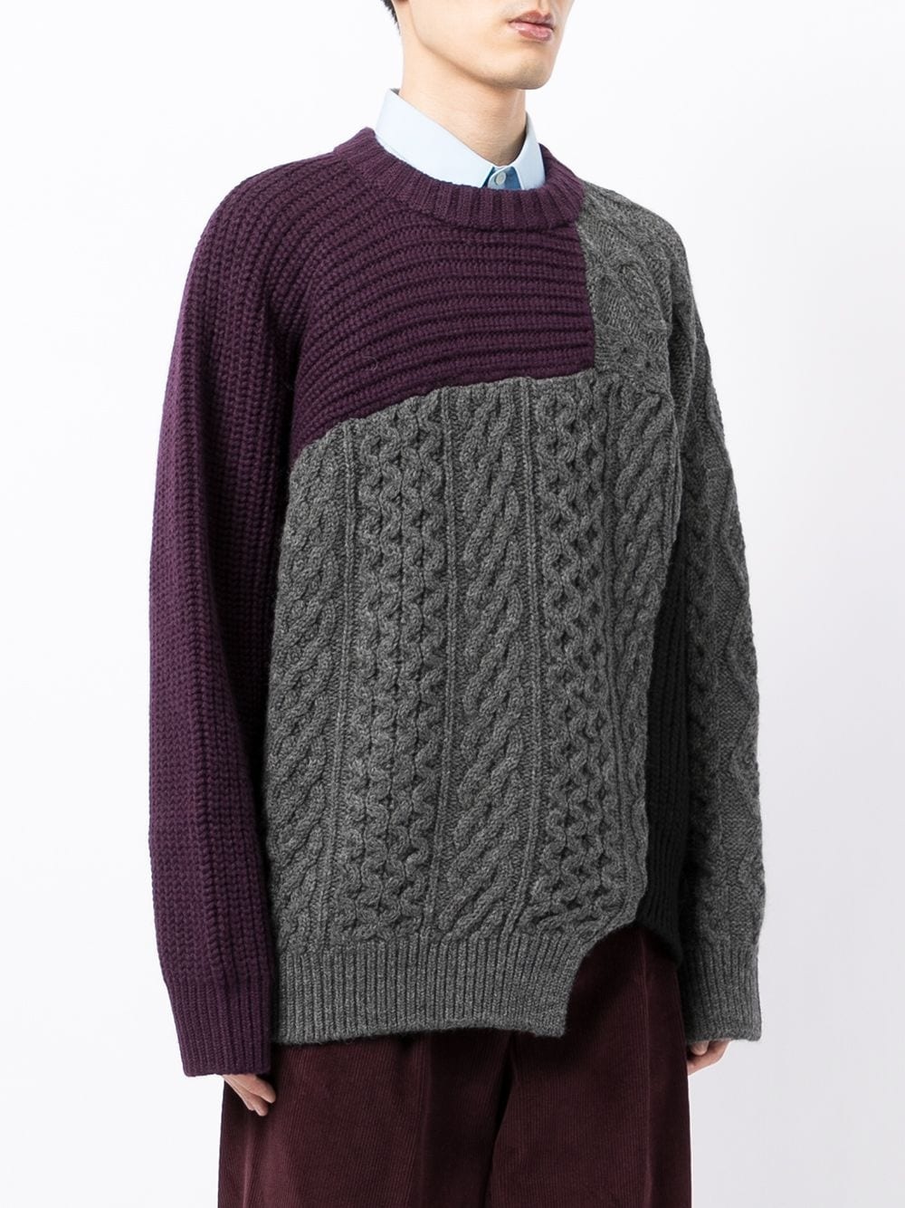 colour-block wool jumper - 3