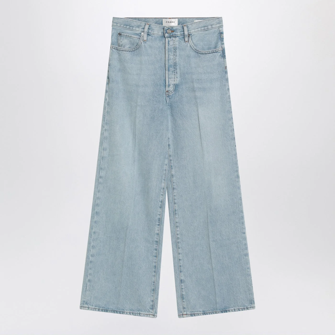 Frame Low Baggy Wide Leg Jeans In Organic Denim Women - 1