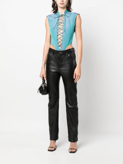 LaQuan Smith sleeveless lace-up bodysuit outlook