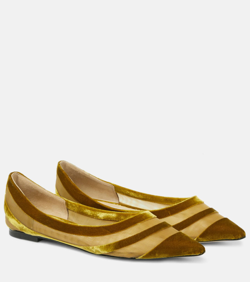 Love flocked tulle ballet pumps - 1