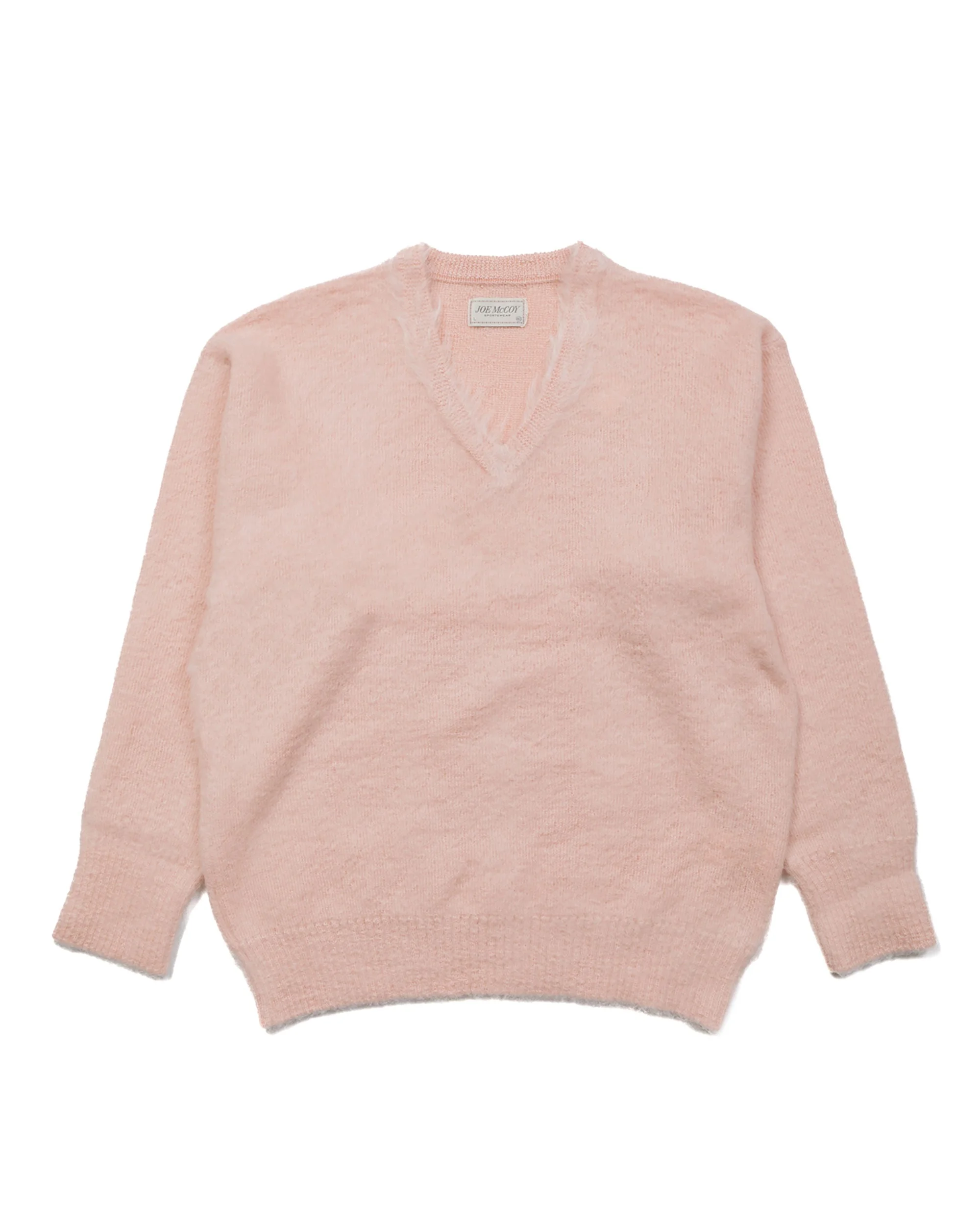 MC23109 JM Mohair V-Neck Sweater Flamingo - 1