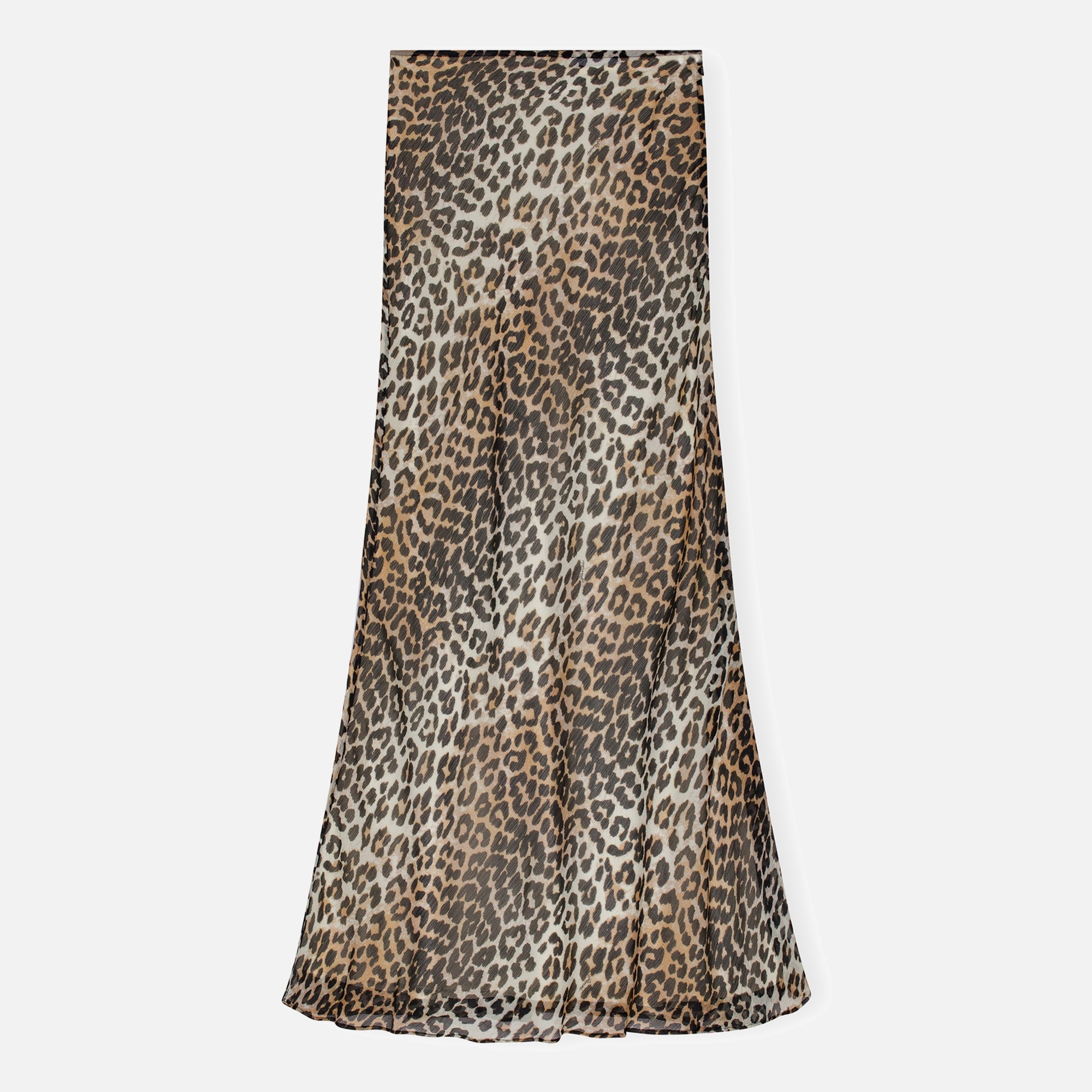 Ganni Leopard-Print Chiffon Maxi Skirt - 1