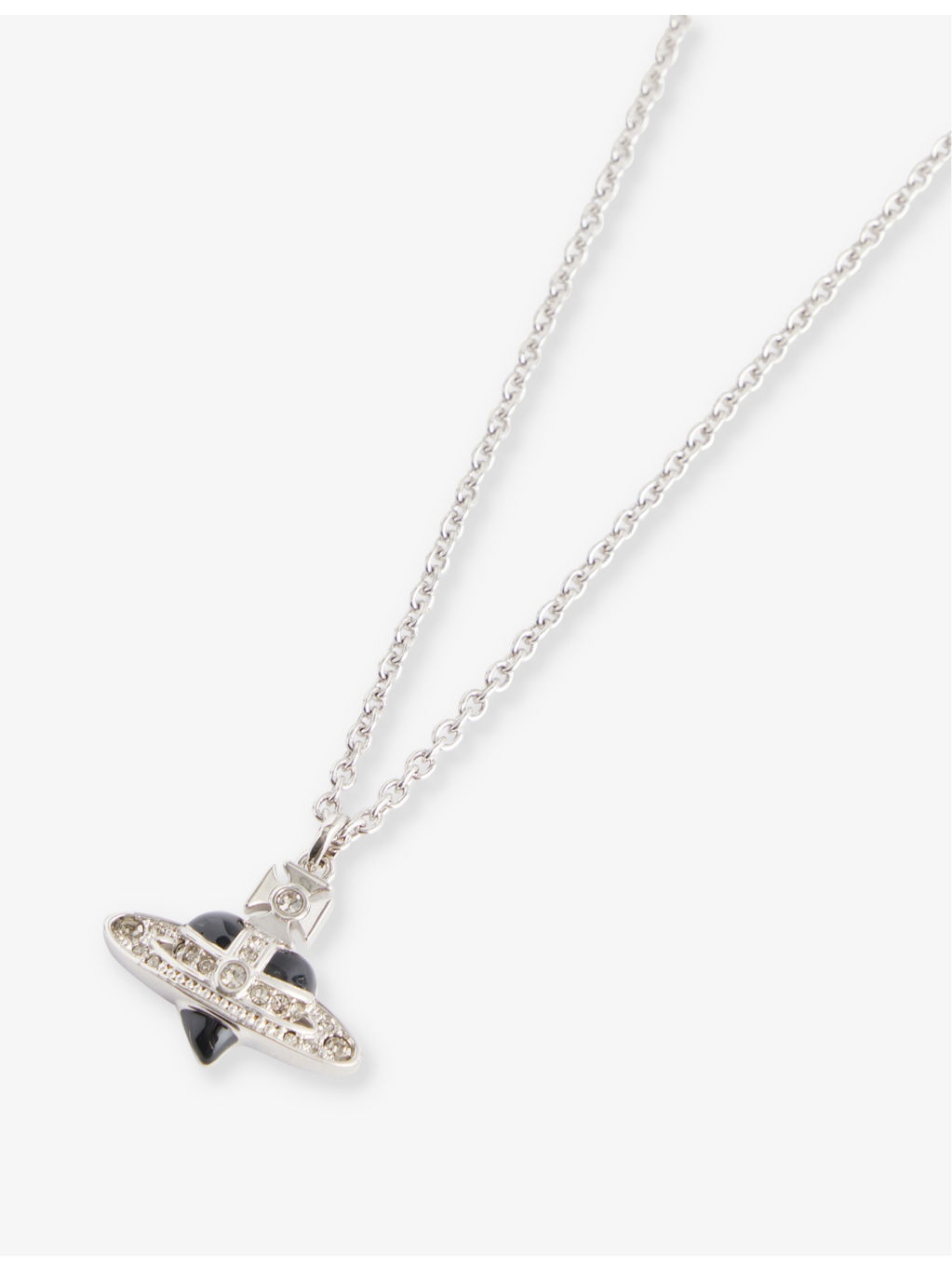 Diamante Heart silver-tone brass and crystal pendant necklace - 3