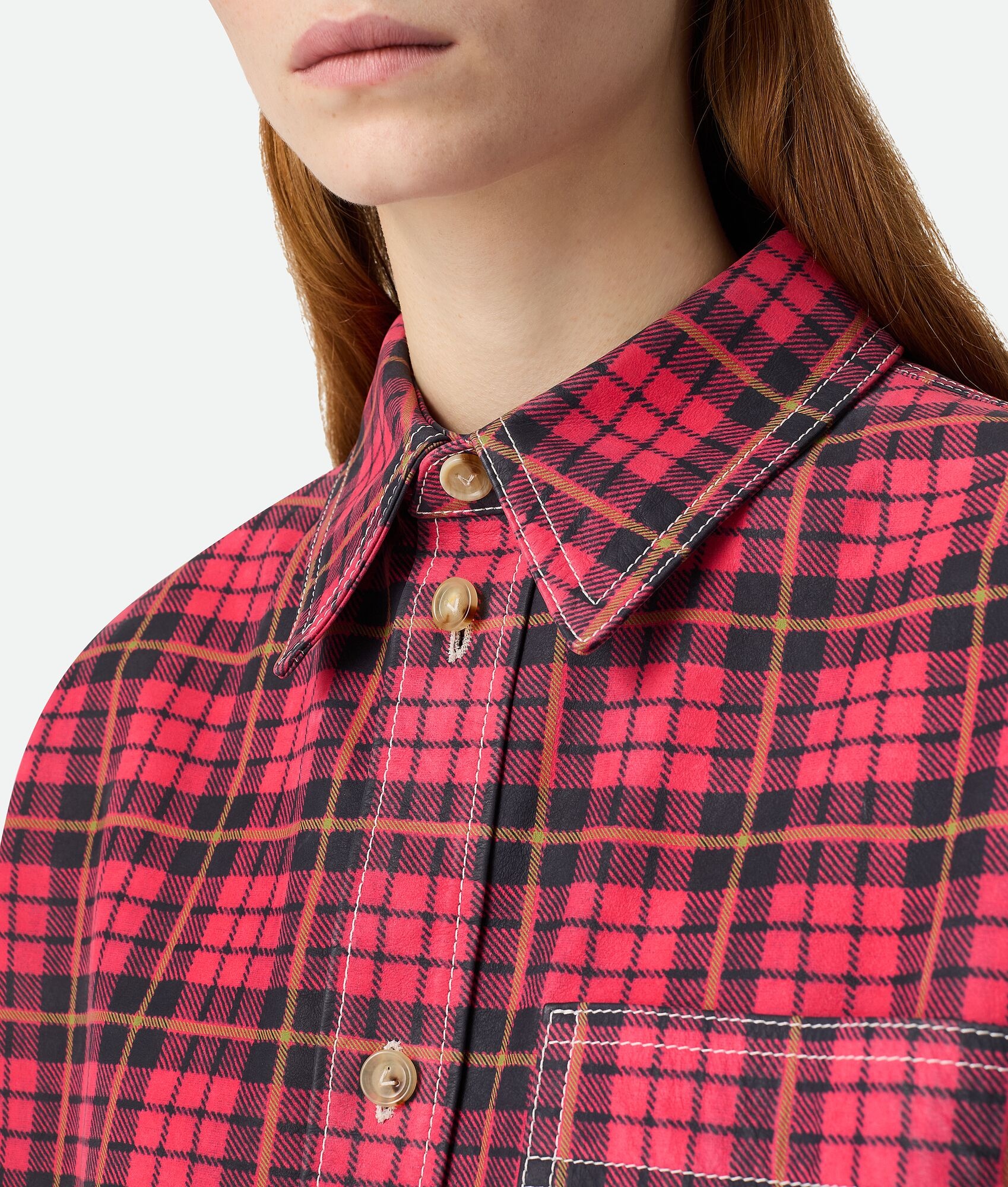 Printed Leather Shirt - 4