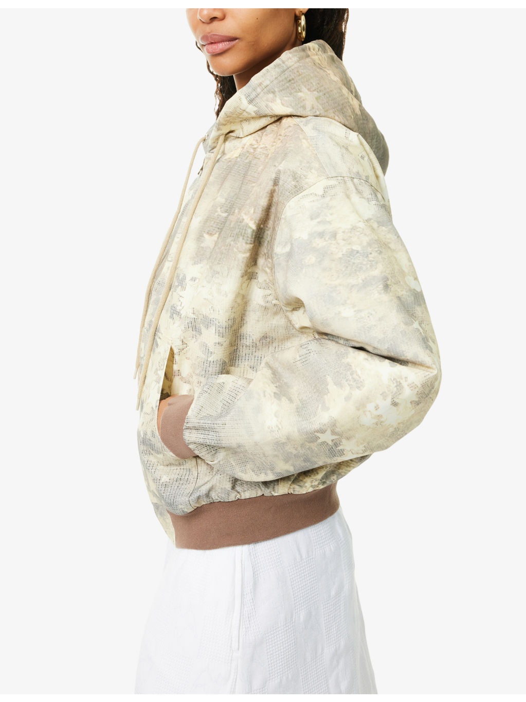 Star-Print Hooded Cotton Bomber Jacket - 5