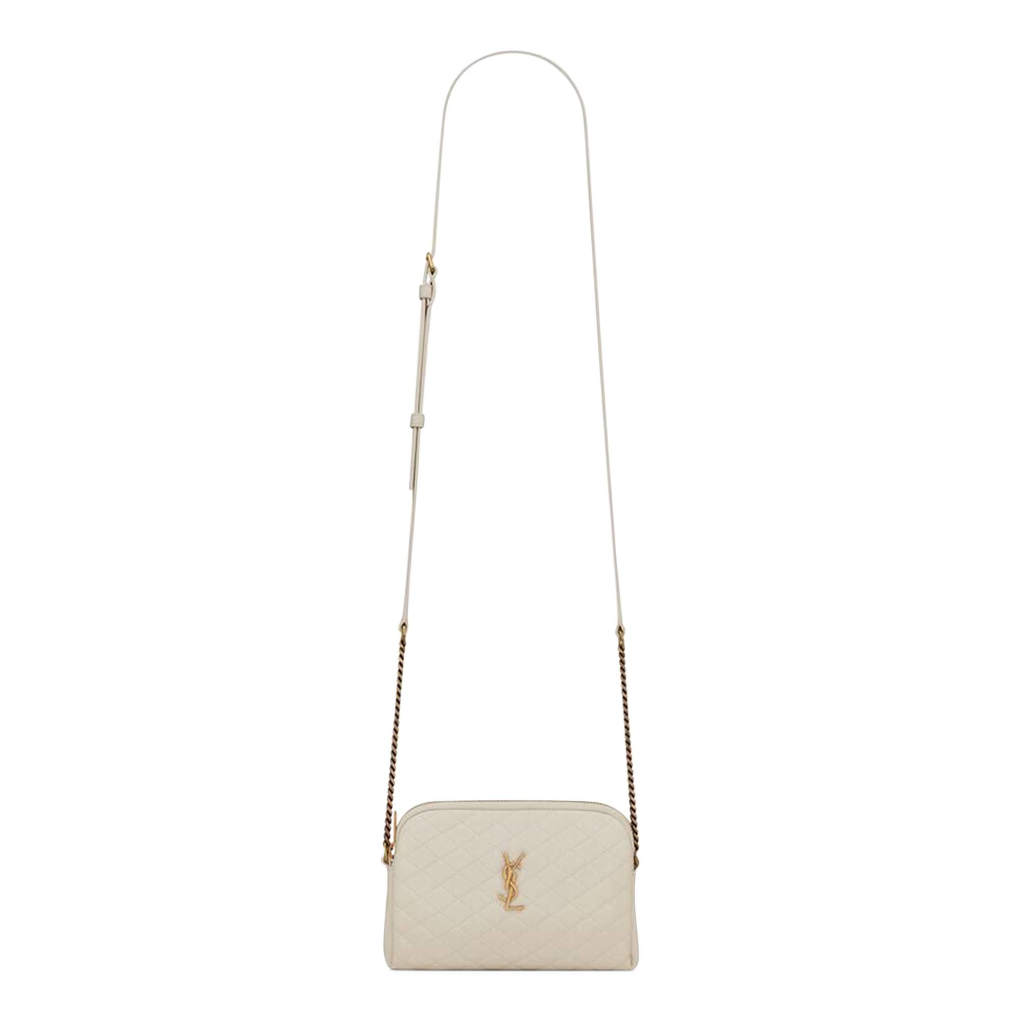 Saint Laurent Logo Plaque Crossbody Bag 'Soft Cream' - 1