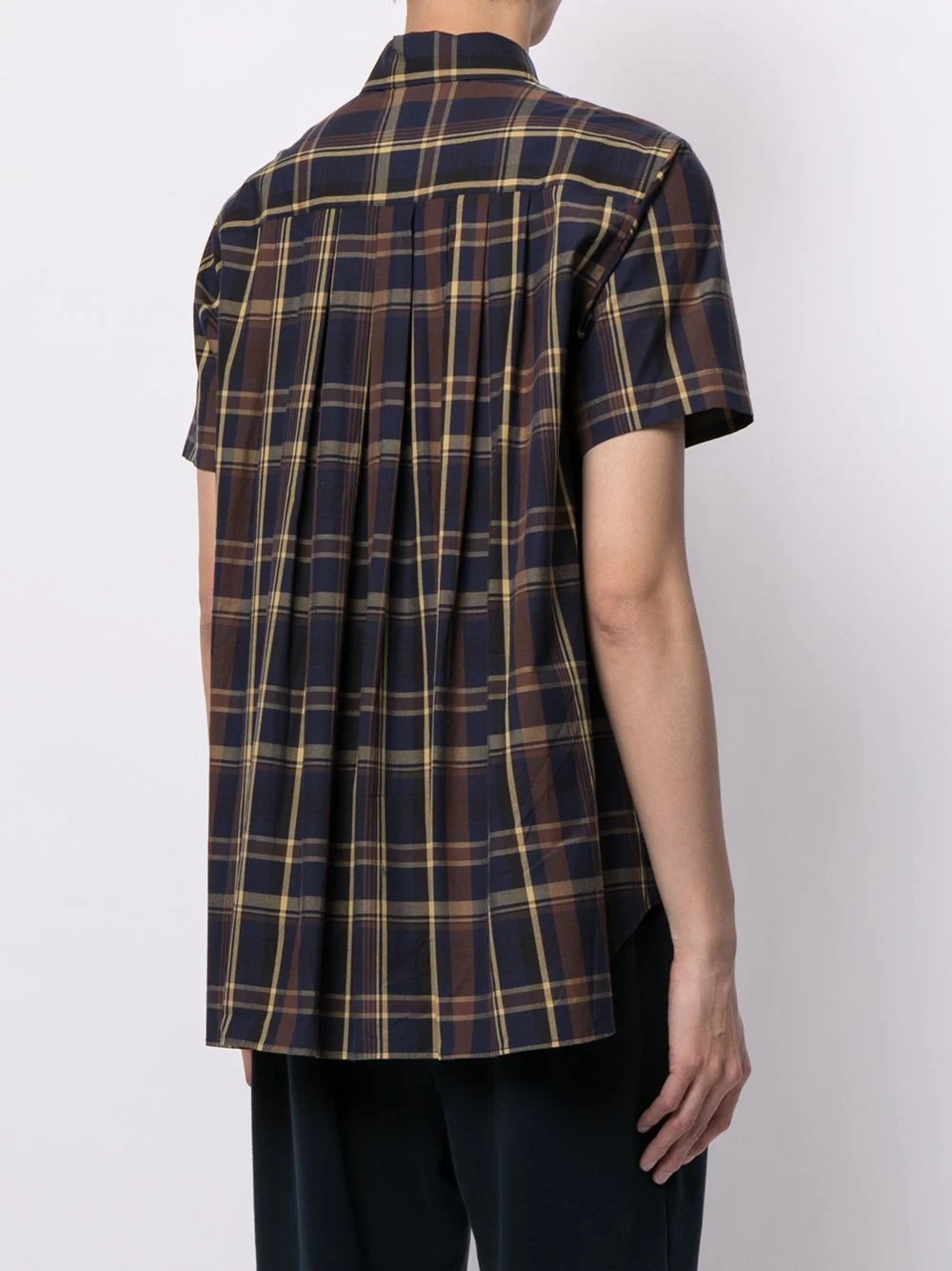 pleated-back plaid shirt - 4