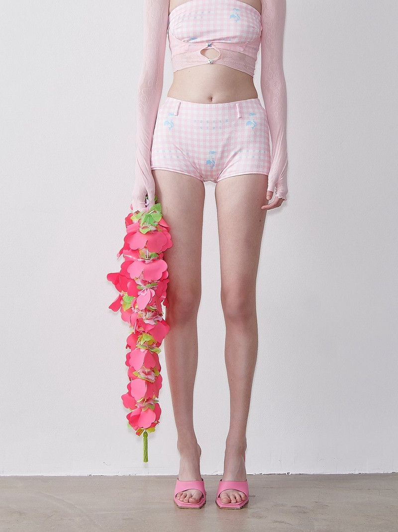 DENCH HOT PANTS PINK GINGHAM 1
