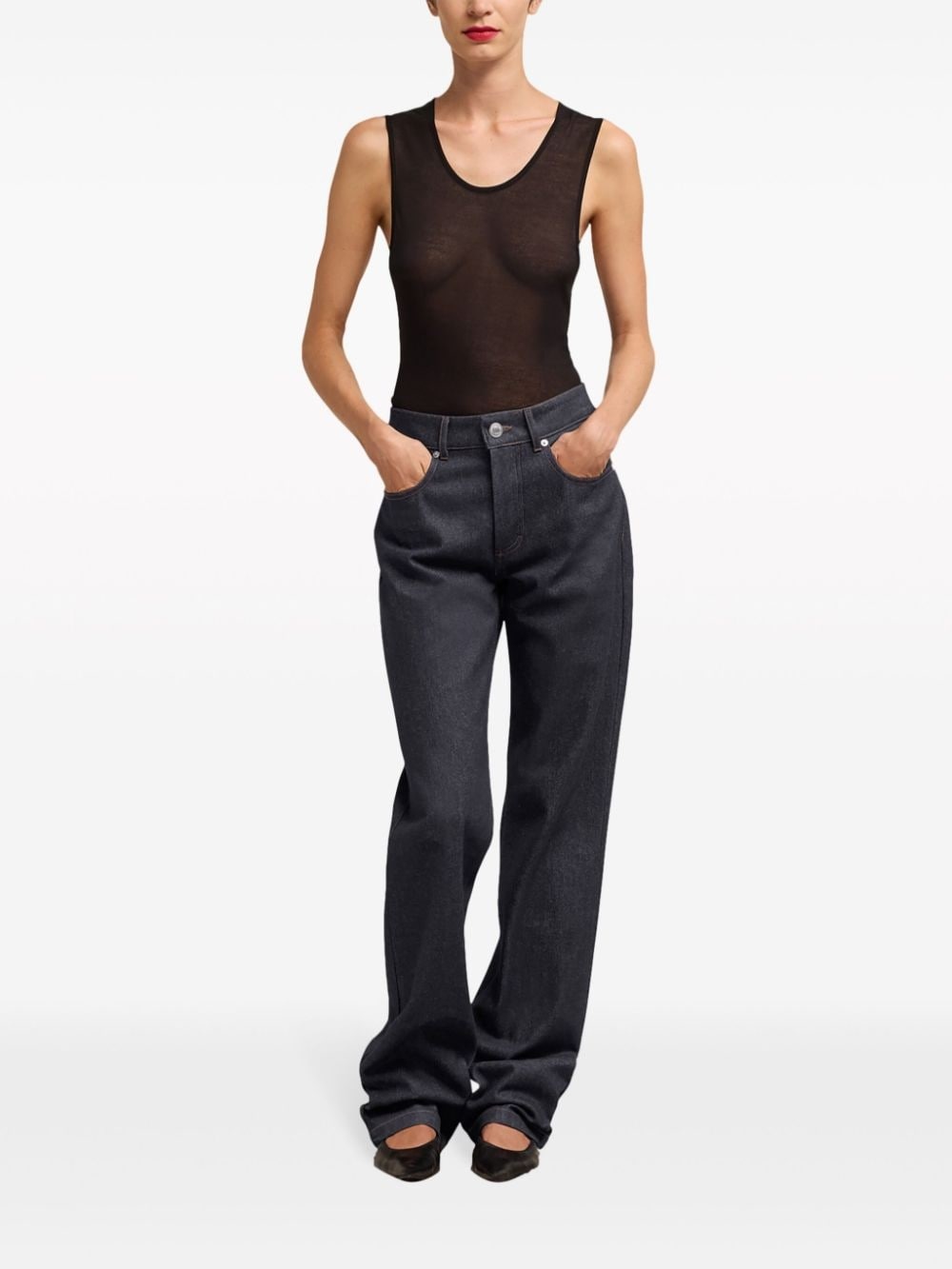 mid-rise straight-leg jeans - 2