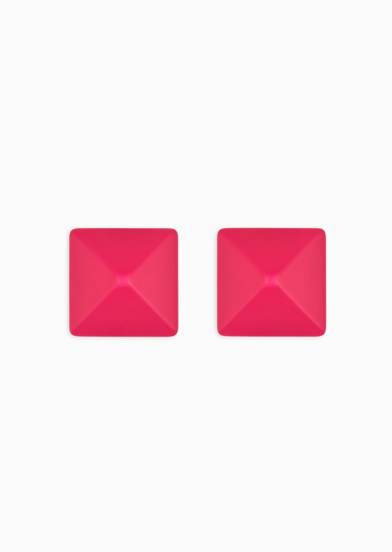 Oversize square faceted earrings - 1