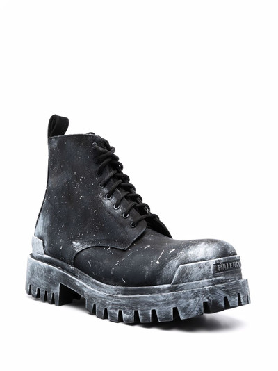 BALENCIAGA paint-splatter boots outlook