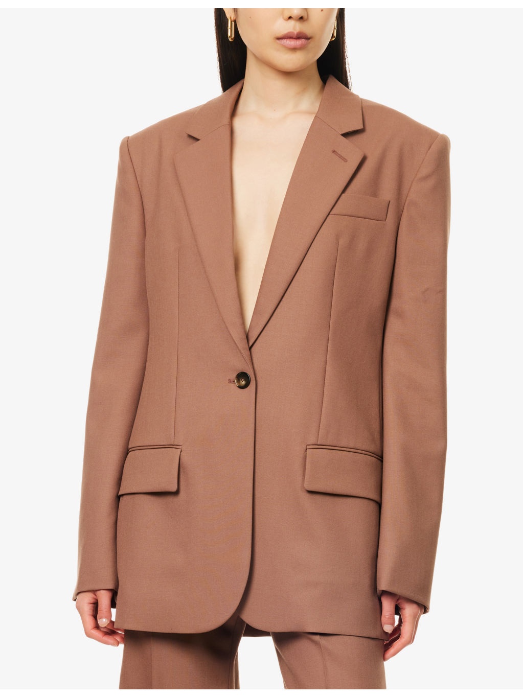 Single-Breasted Notch-Lapel Wool Blazer - 3