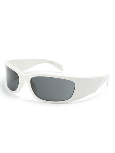 Prada logo-engraved biker-style sunglasses outlook