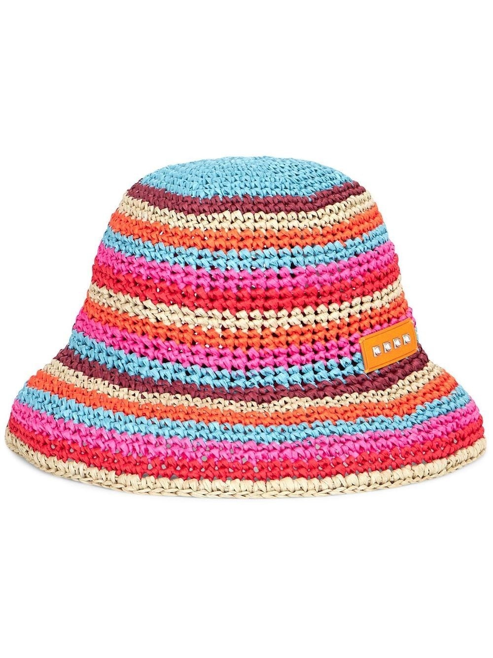 crochet striped bucket hat - 1