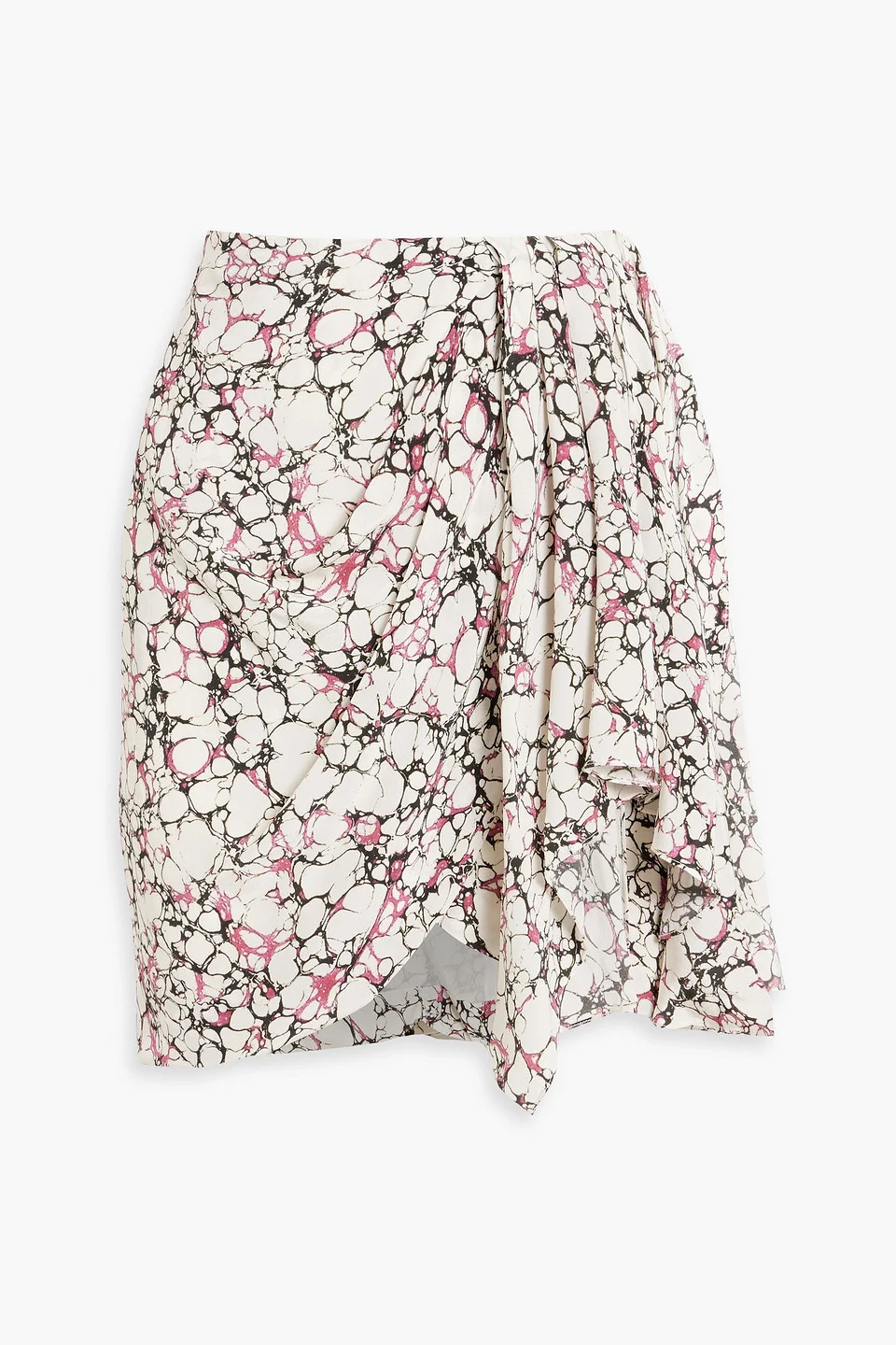 Ixori draped printed silk crepe de chine mini skirt - 1
