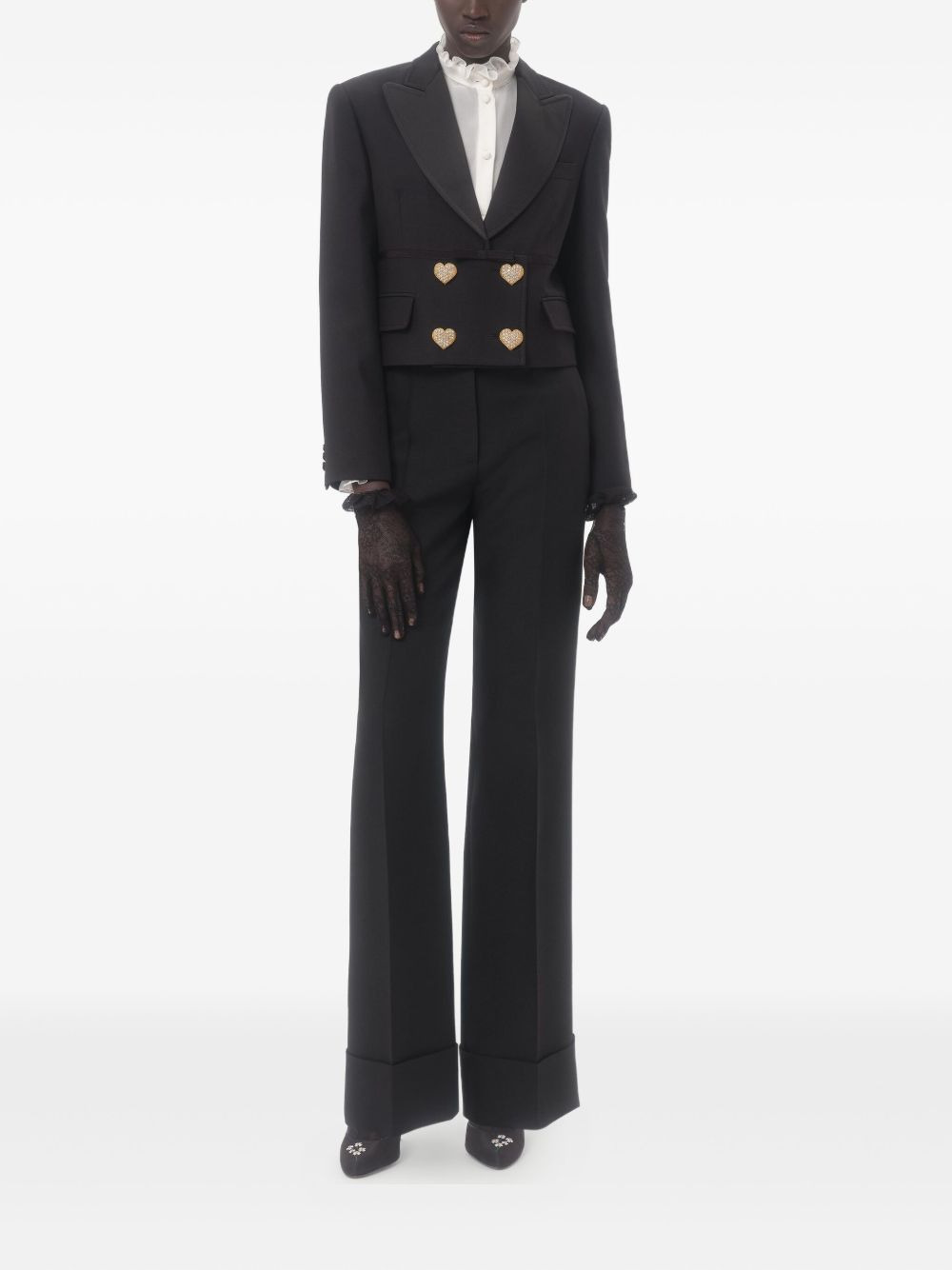 double-breasted cropped blazer - 2