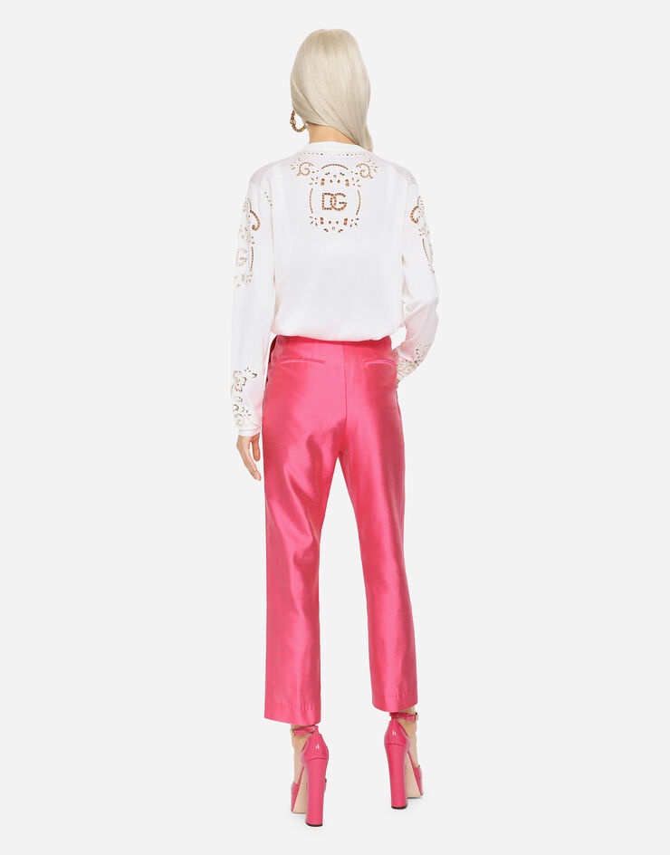 Silk sweater with DG openwork embroidery - 4