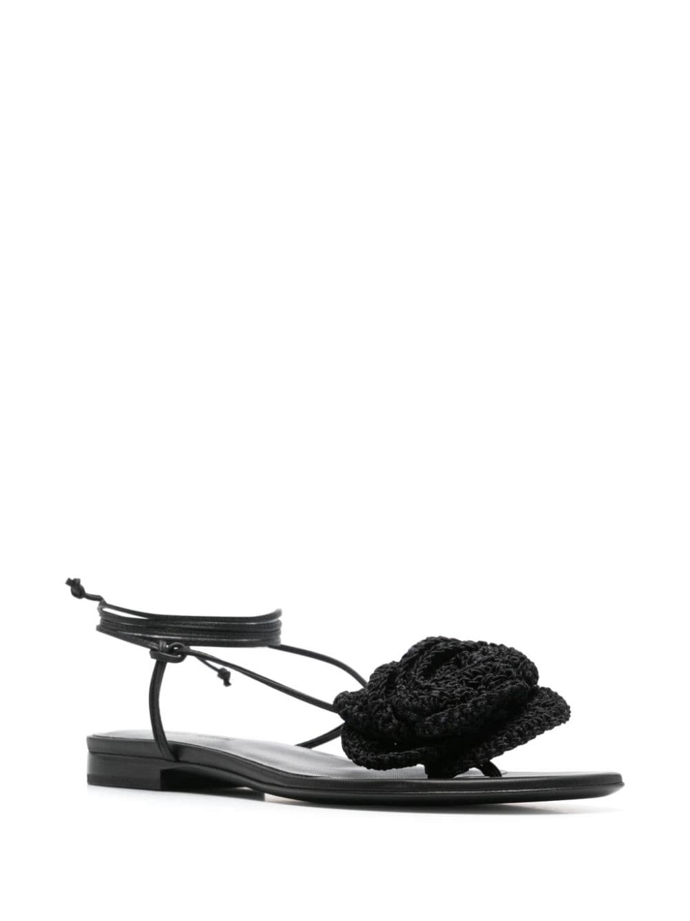crochet-floral-appliquÃ© sandals - 2