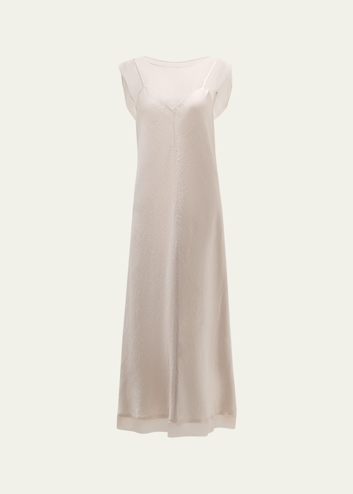 Chiffon Layered Midi Slip Dress - 1