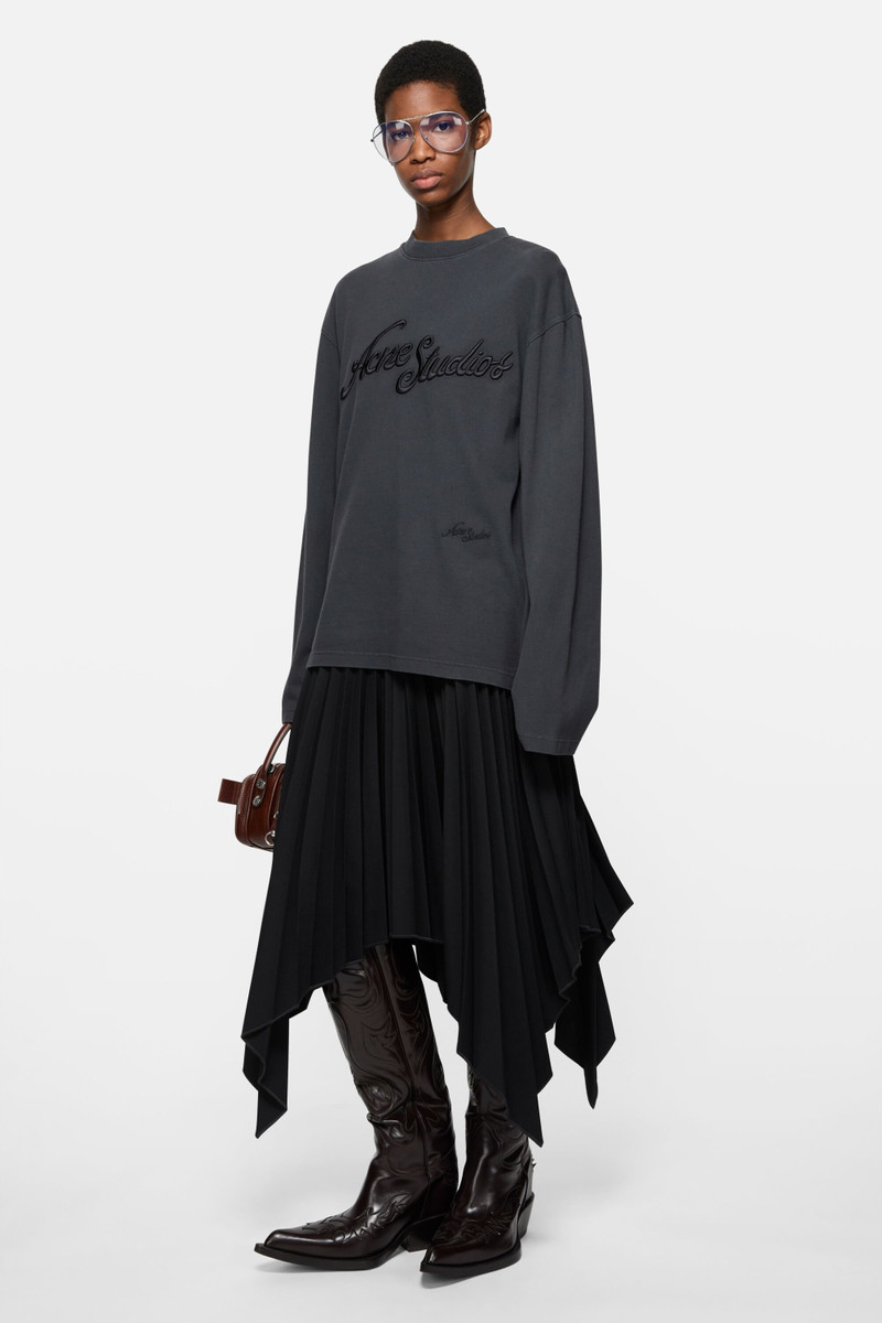 Acne Studios Embroidered logo t-shirt - Faded black outlook