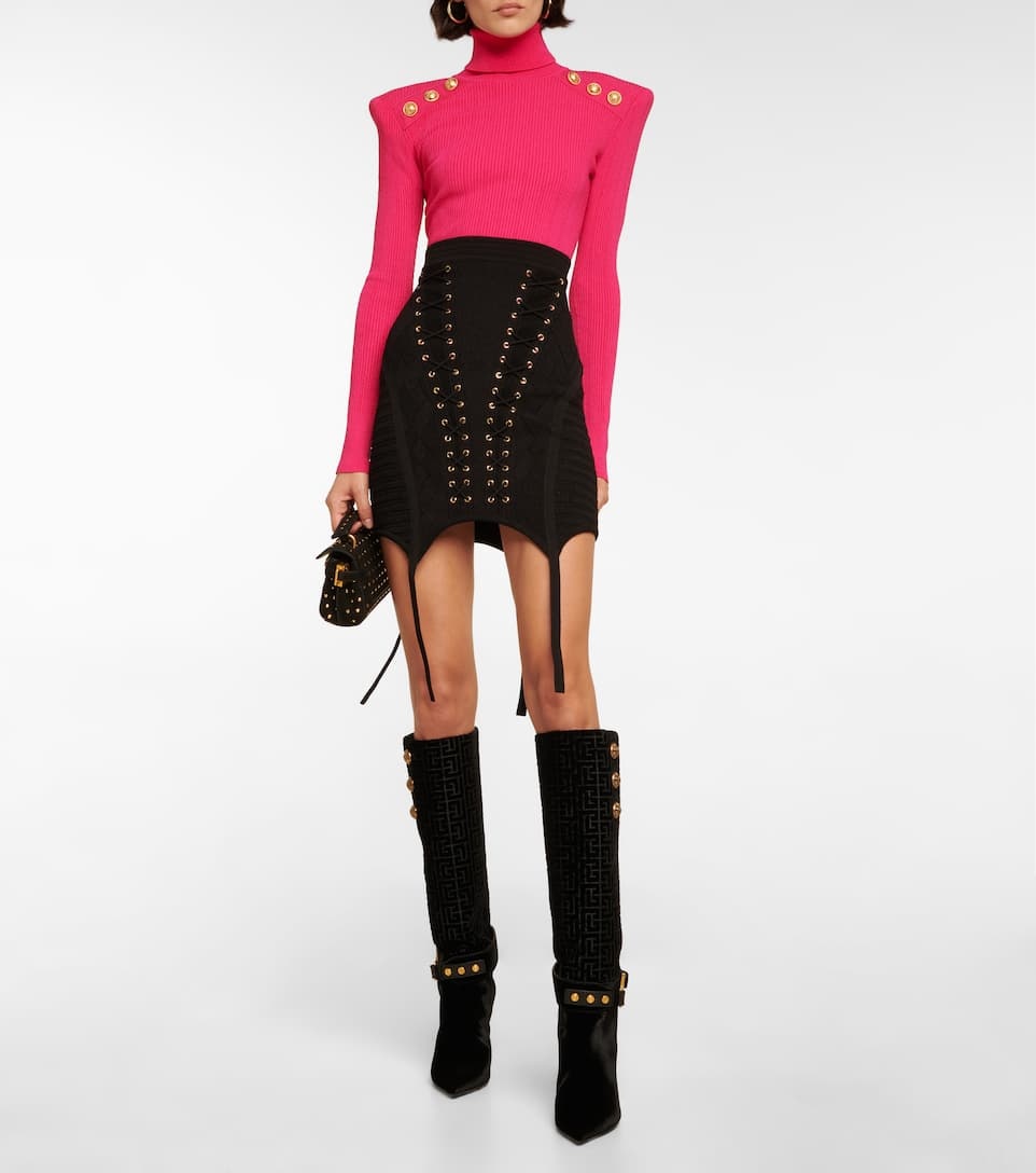 Robin Monogram velvet knee-high boots - 2