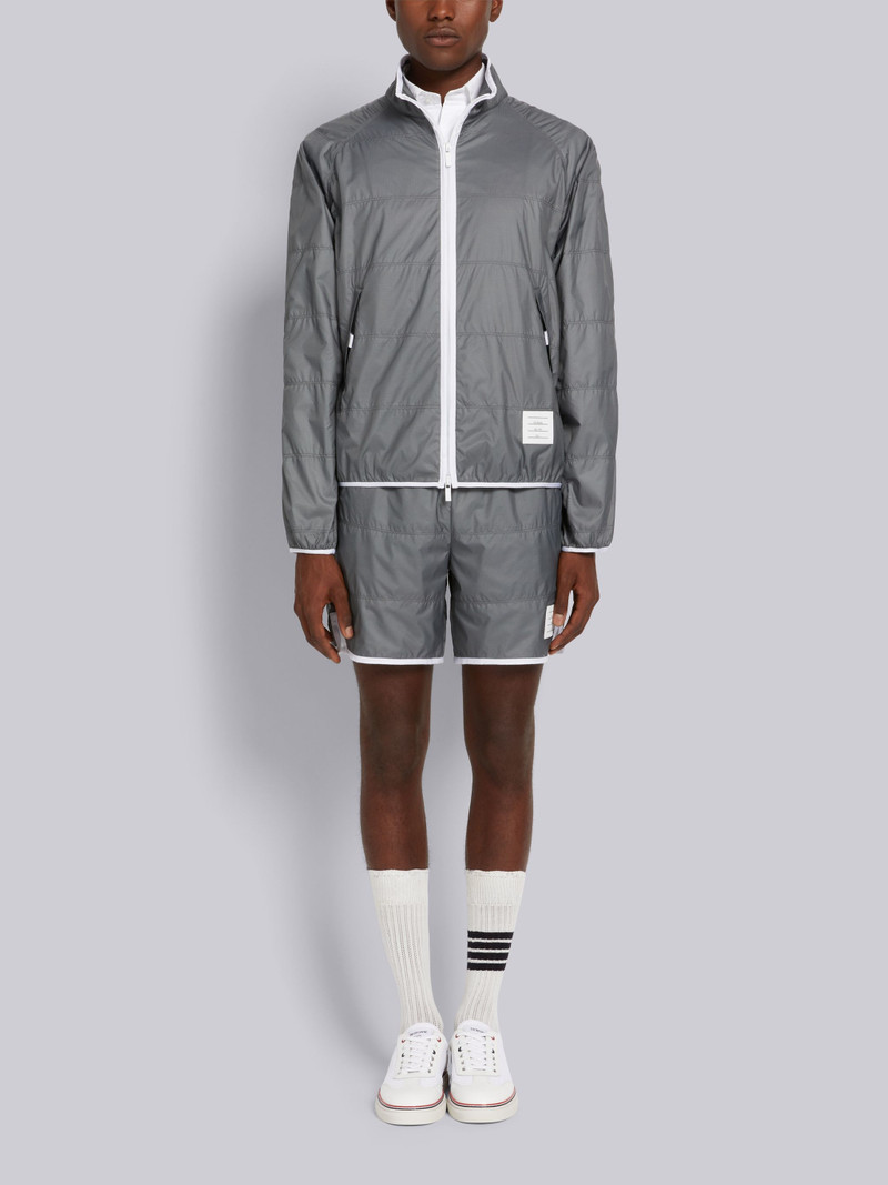Silver Quilted Ripstop Jersey Lining Track Short 4