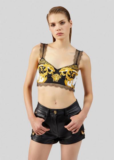 VERSACE Barocco Rodeo Print Silk Bralette Top outlook