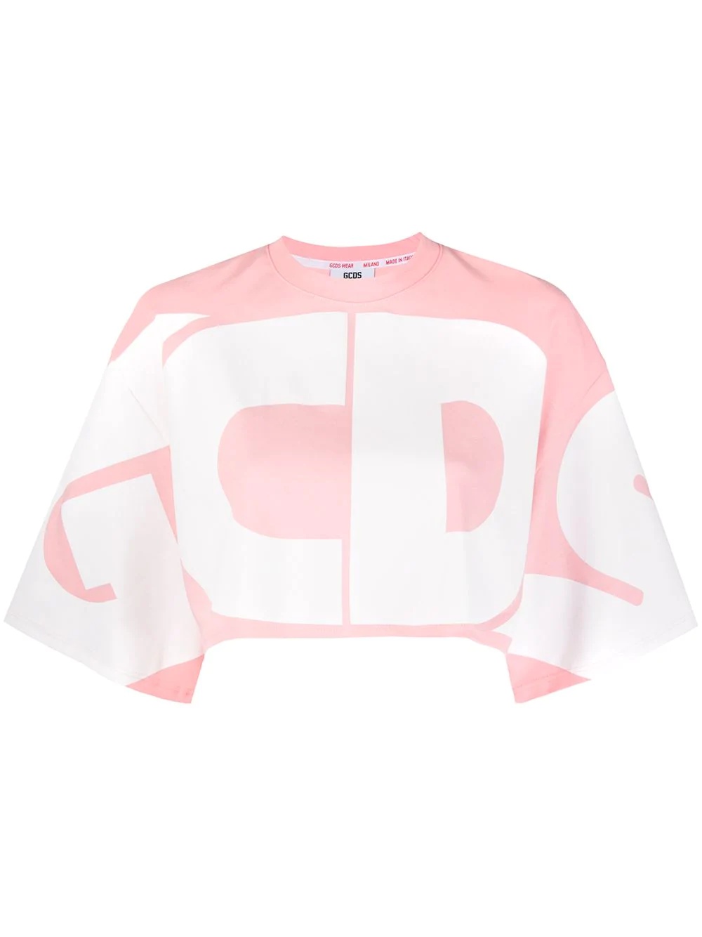 oversized logo cropped top - 1