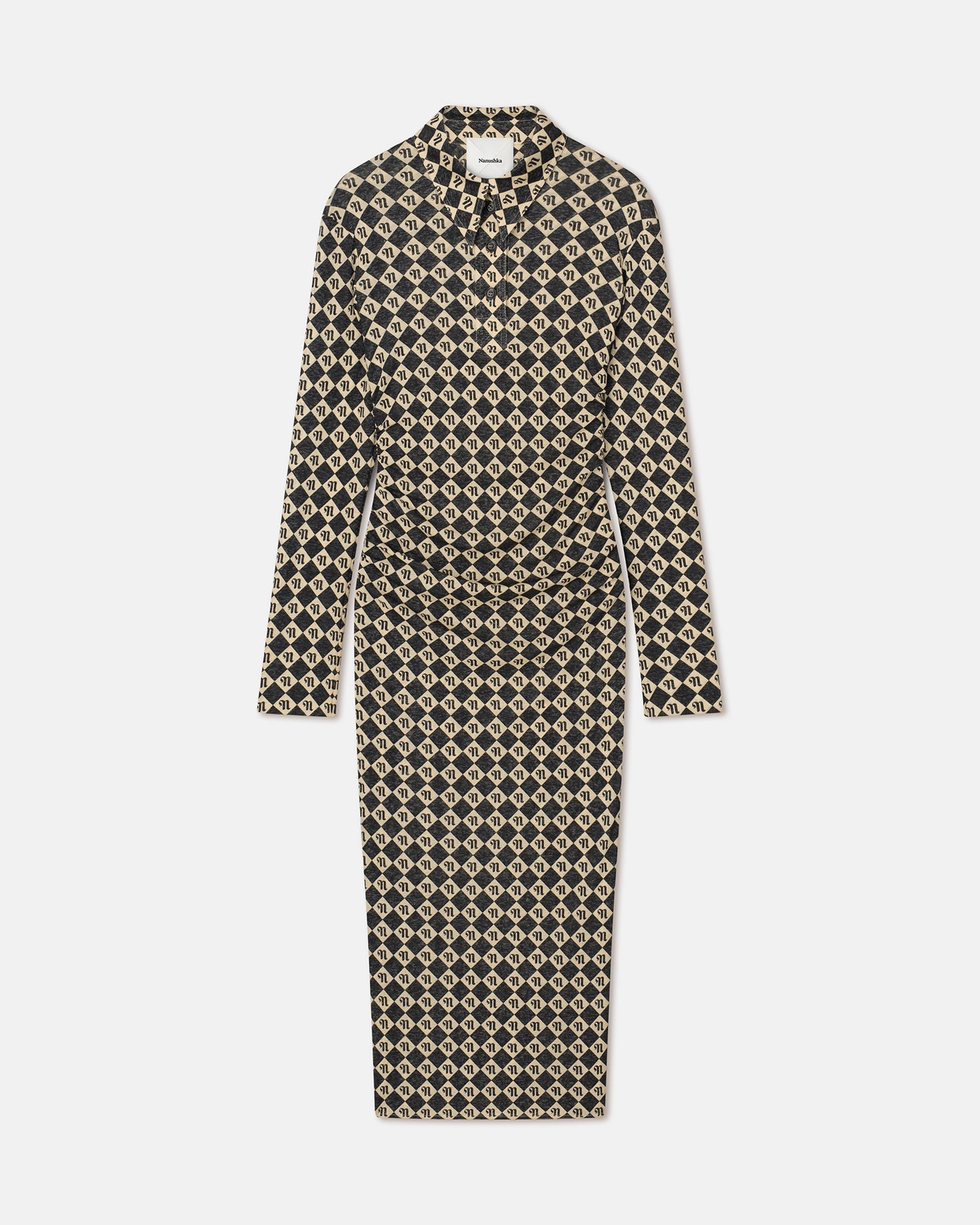 Mesh Jersey Shirt Dress - 1
