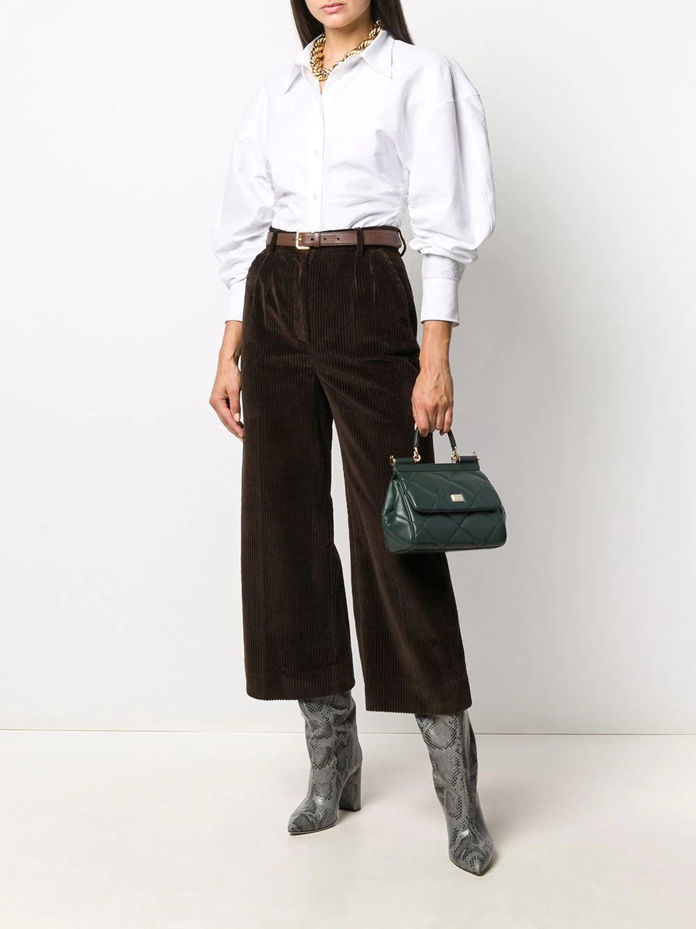 cropped high-waisted trousers - 2