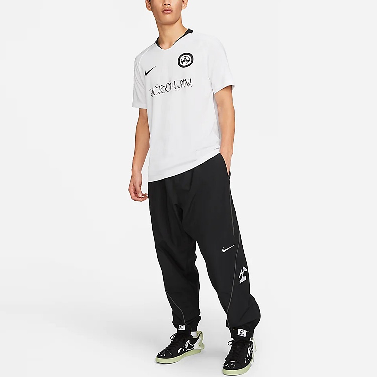 Nike x ACRONYM Crossover Fan Edition Printing Logo V neck Short Sleeve Asia Edition White DC8809-100 - 3