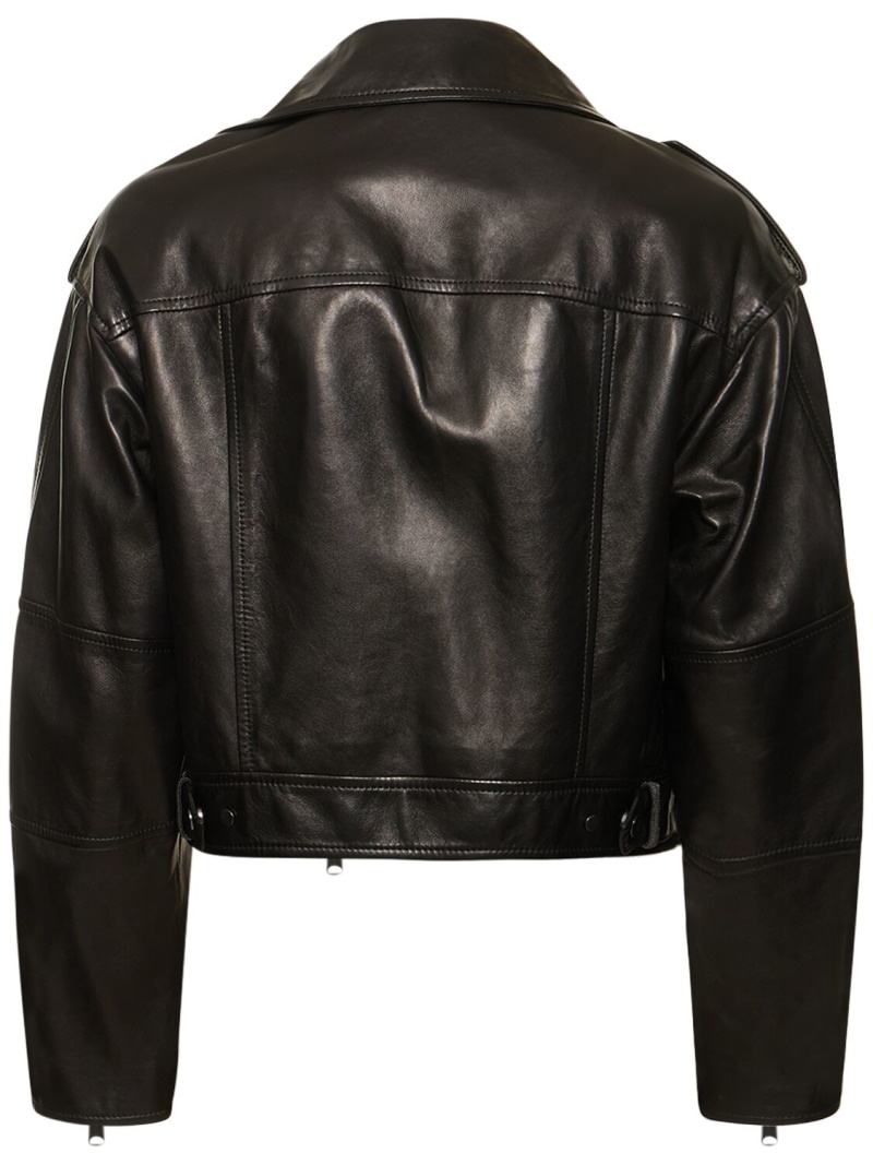 Leather biker jacket - 6