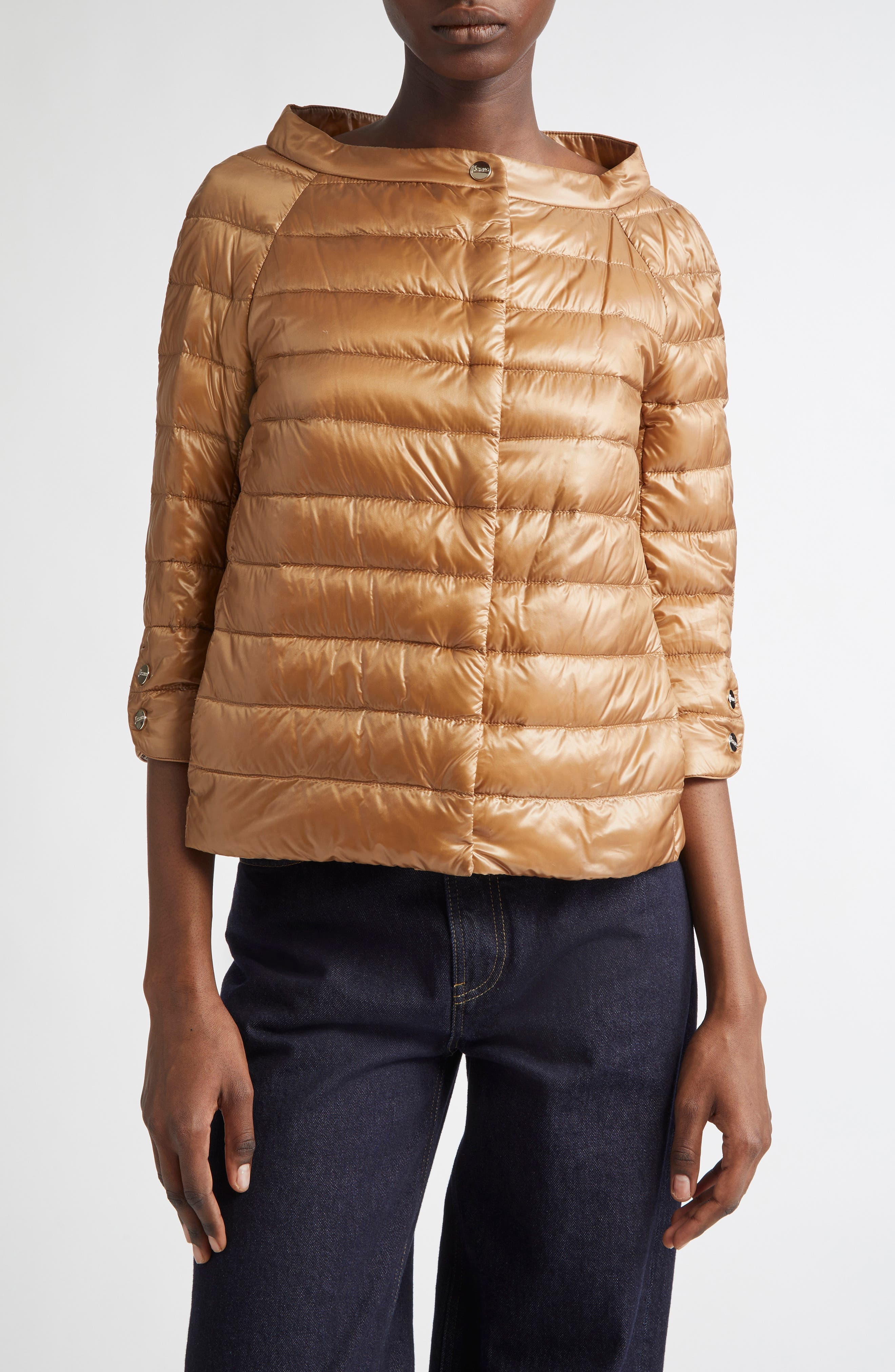 Herno Elsa Iconico Ultralight Water Repellent Down Puffer Jacket in Camel at Nordstrom - 1