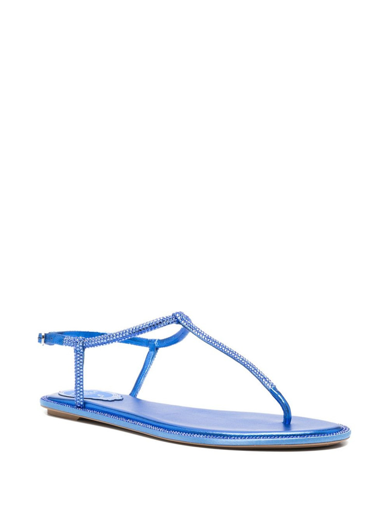 RENE CAOVILLA Diana crystal-embellished metallic-finish sandals outlook