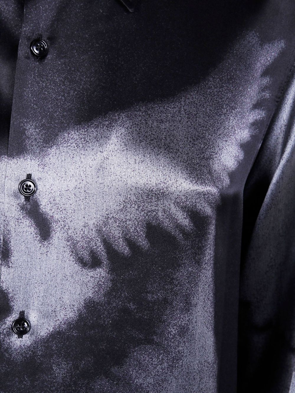 print-detail silk long-sleeves shirt - 3