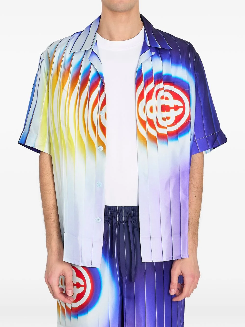 Shockwave short-sleeve silk shirt - 1