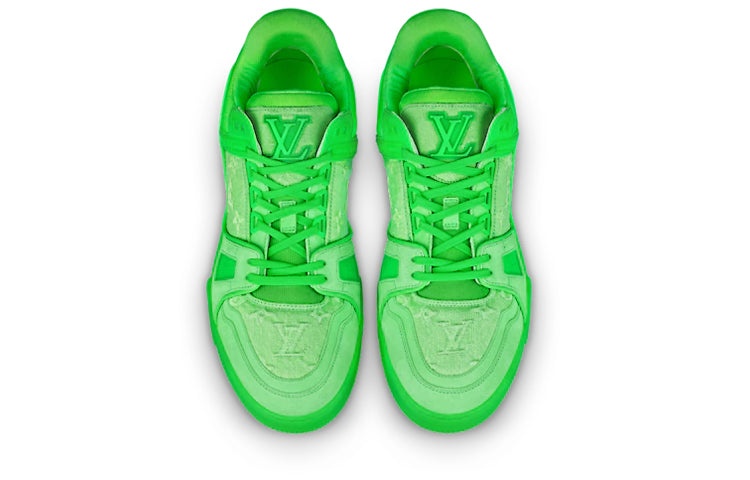 LOUIS VUITTON x Virgin Abloh Trainer Sneakers 'Neon Green with Monogram Fabric' 1A8KD8 - 3