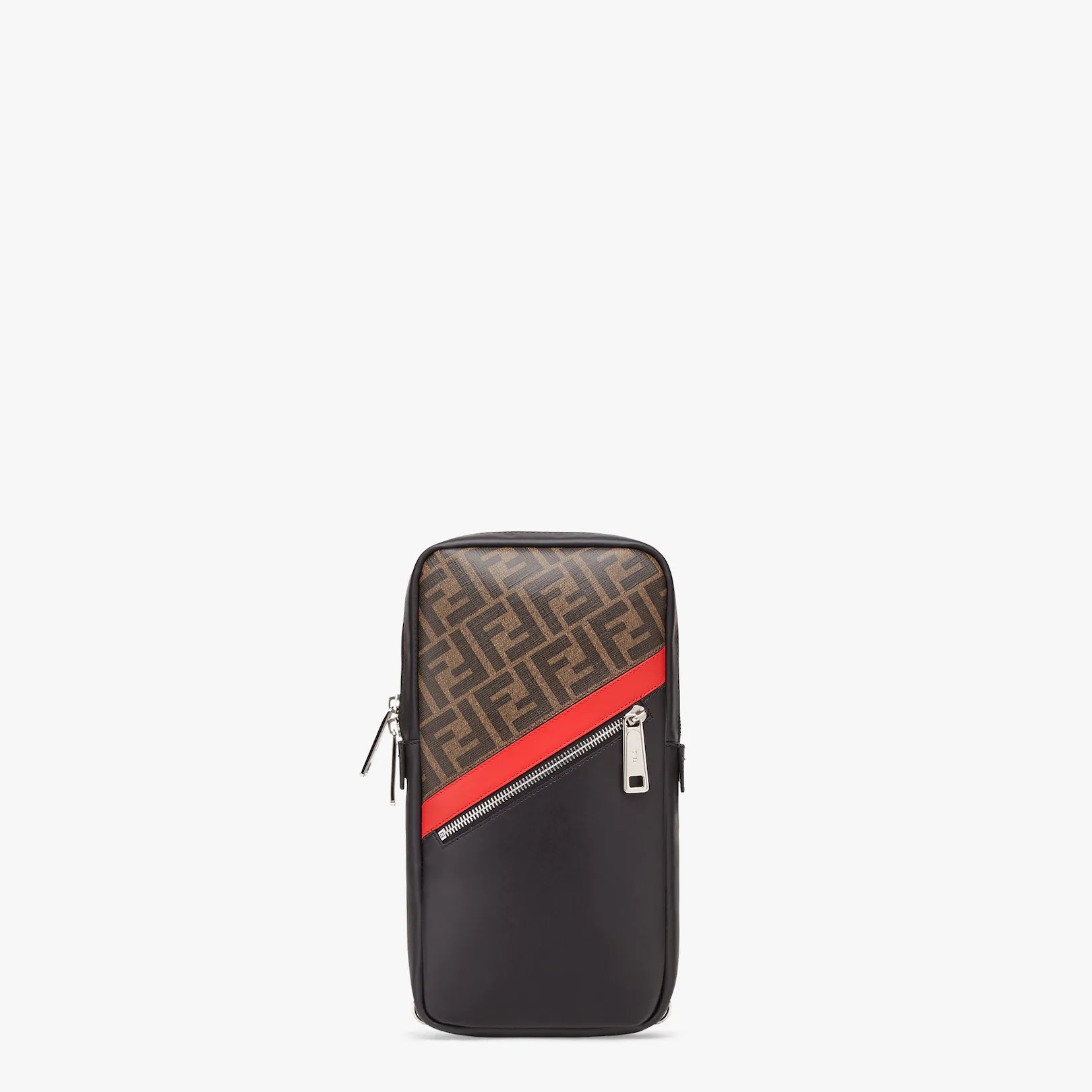 One-shoulder backpack in brown fabric - 1