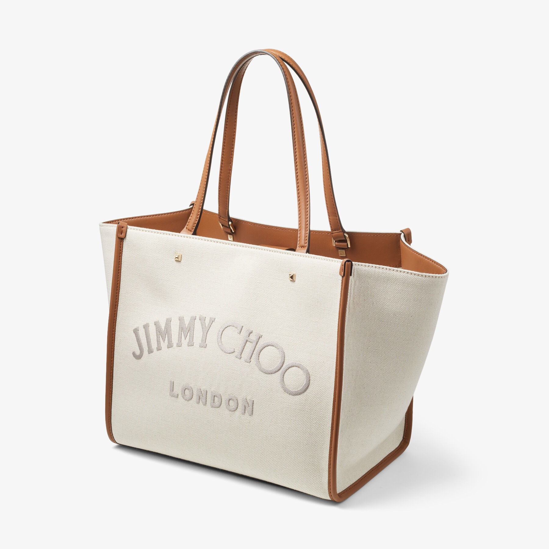 Varenne Tote
Natural Recycled Cotton Canvas and Tan Leather Logo Tote Bag - 3