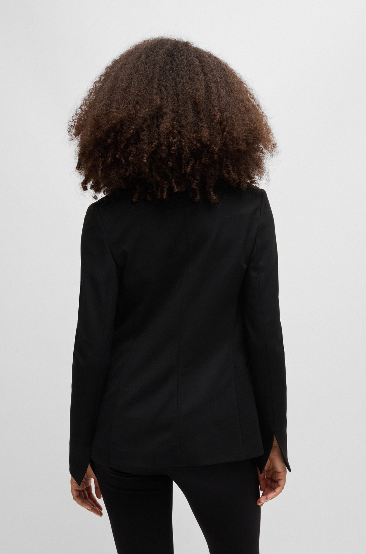 SINGLE-BUTTON JACKET IN STRETCH FABRIC - 4