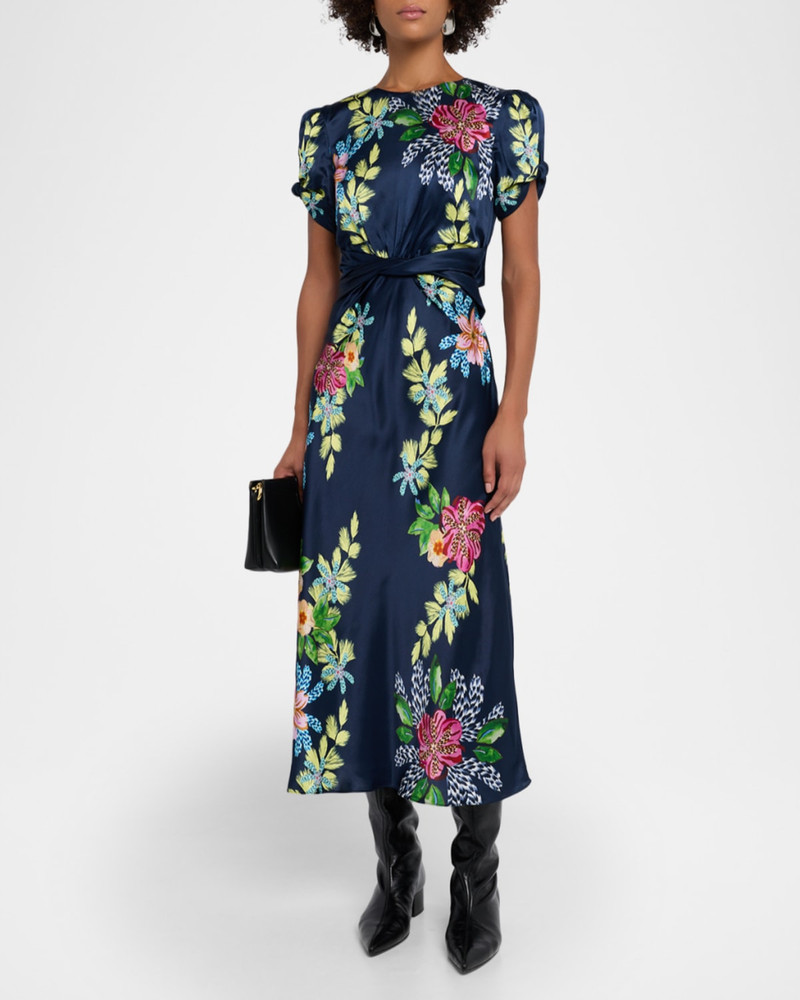 Gwen Floral Silk-Blend Dress 4