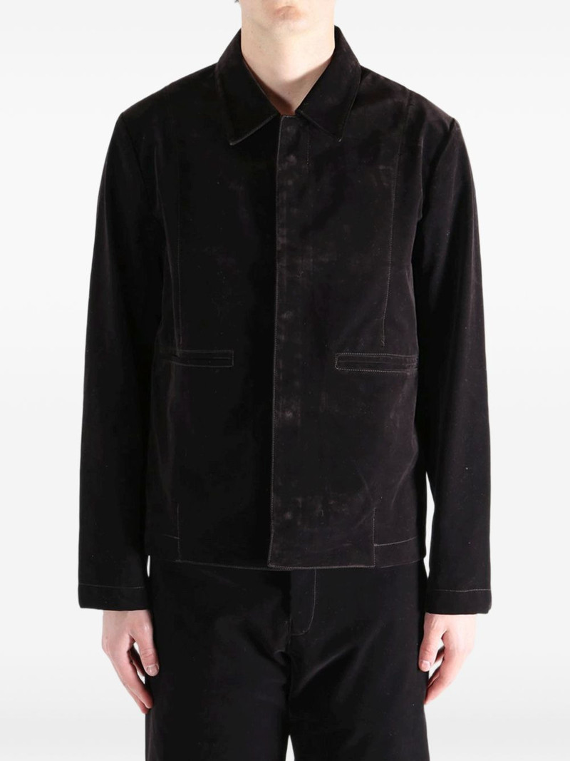 velvet-effect shirt jacket 3