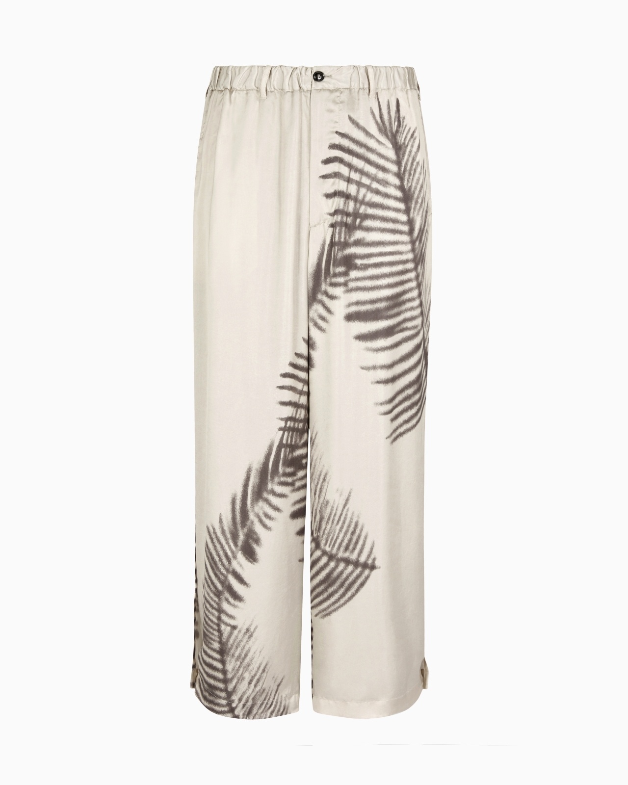 PRINTED CUPRO WIDE-LEG TROUSERS - 1